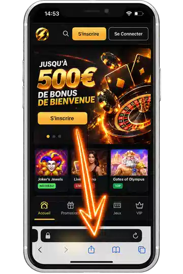 Étapes pour ajouter l'Instant Casino App sur un iPhone iOS